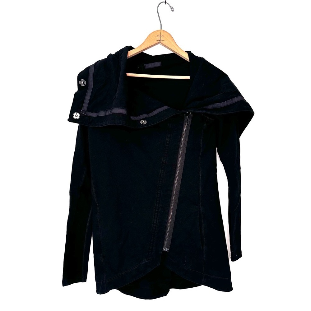 Lululemon | Black Method Wrap Asymmetrical Zip Jacket Black Size 4